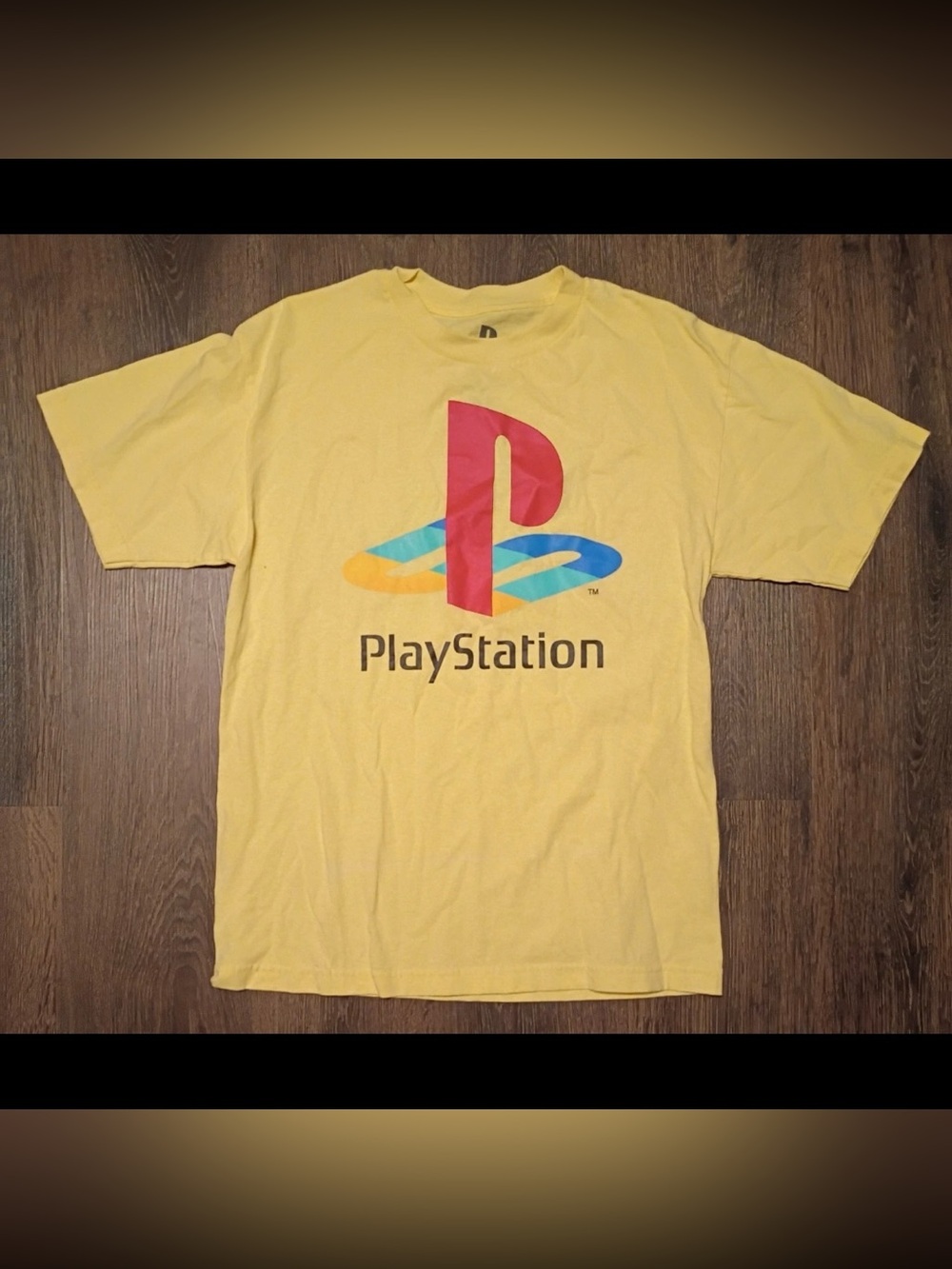 PlayStation t Shirt Graphic Print Yellow Size Medium Gaming